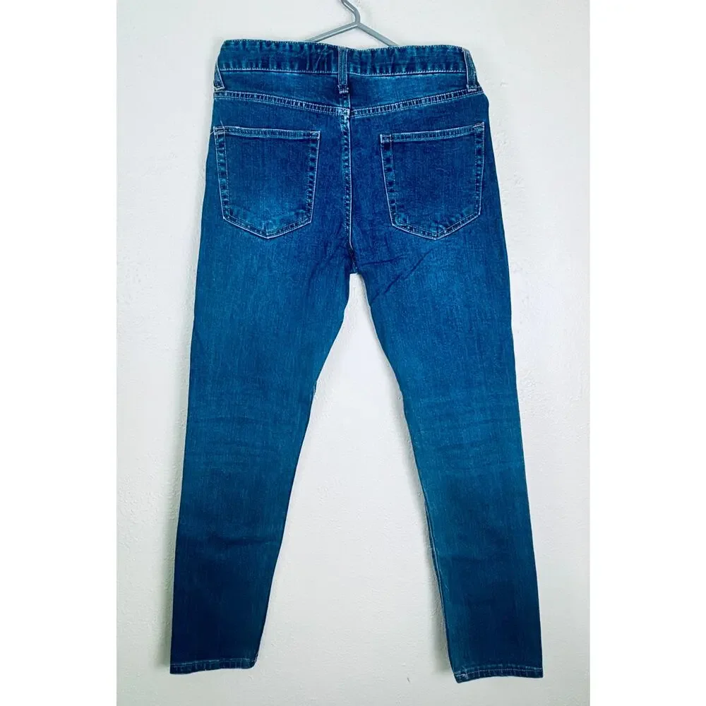 Forever 21 Mens Skinny Jeans Distressed Size 30 Vintage Dark Blue